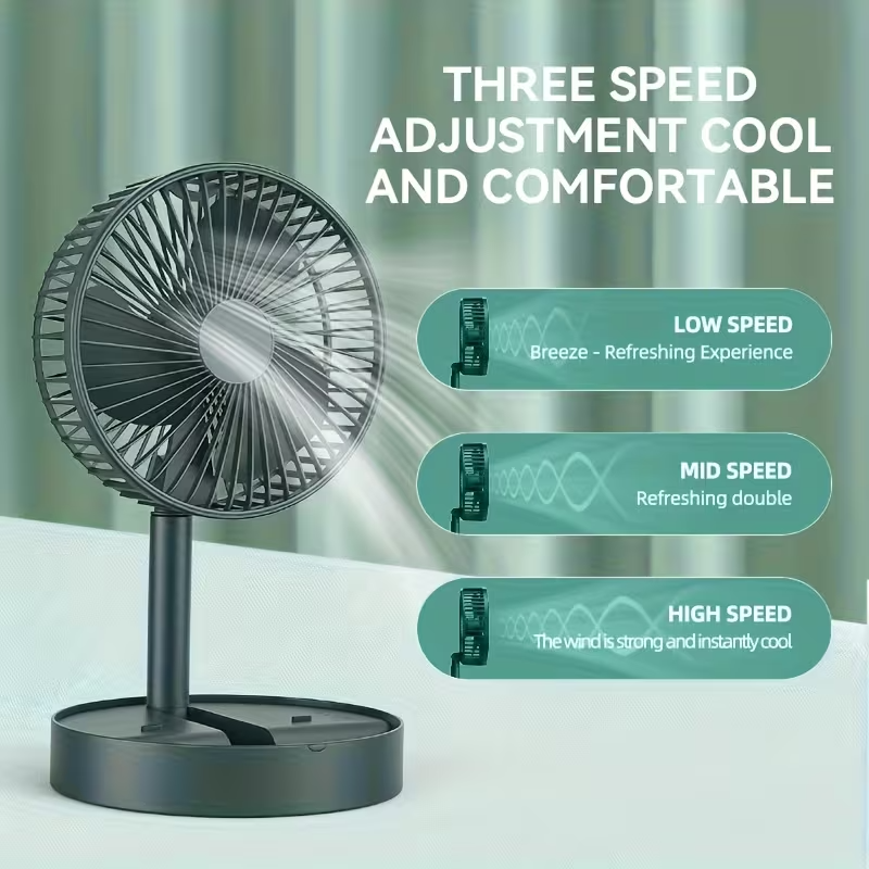 Rechargeable Portable Telescopic Folding Table Fan